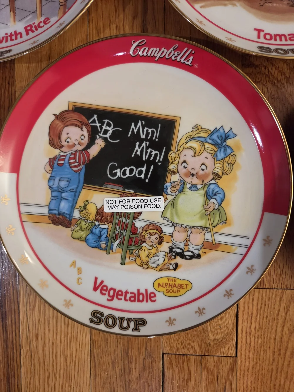 Red Vintage Soup Collector Plates - Set of 8